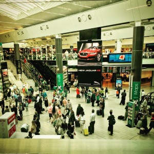 Gatwick South Terminal, busy people, off to different parts of the world, all with their own agenda.